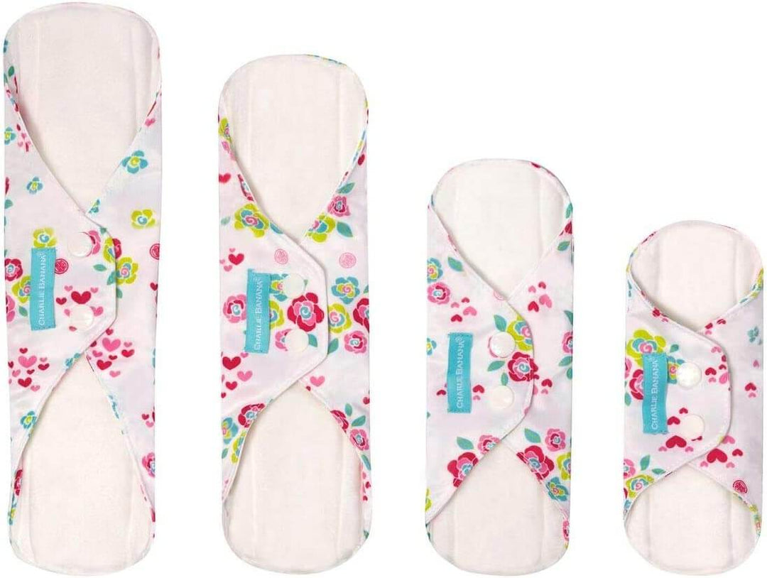 Earthlets.com| Charlie Banana 4 Feminine Pads Combo Floralie | Earthlets.com |  