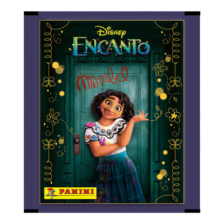 Disney Encanto Welcome to Casita Sticker Collection featuring Mirabel standing in front of a green door with magic elements.