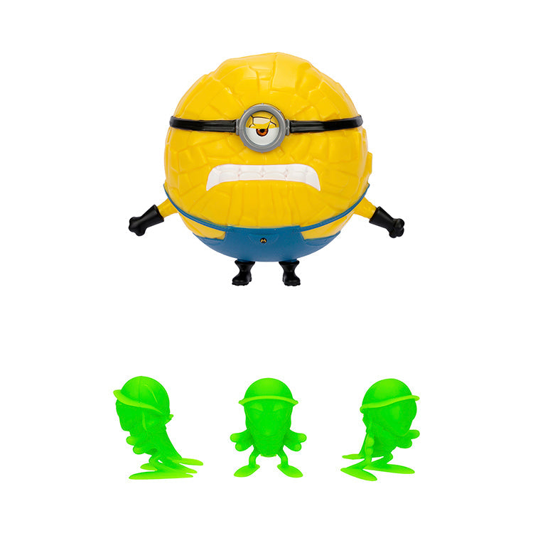 Despicable Me 4 Mega Minion Jerry action figure rolls into fun with 3 green roach accessories for epic playtime adventures!