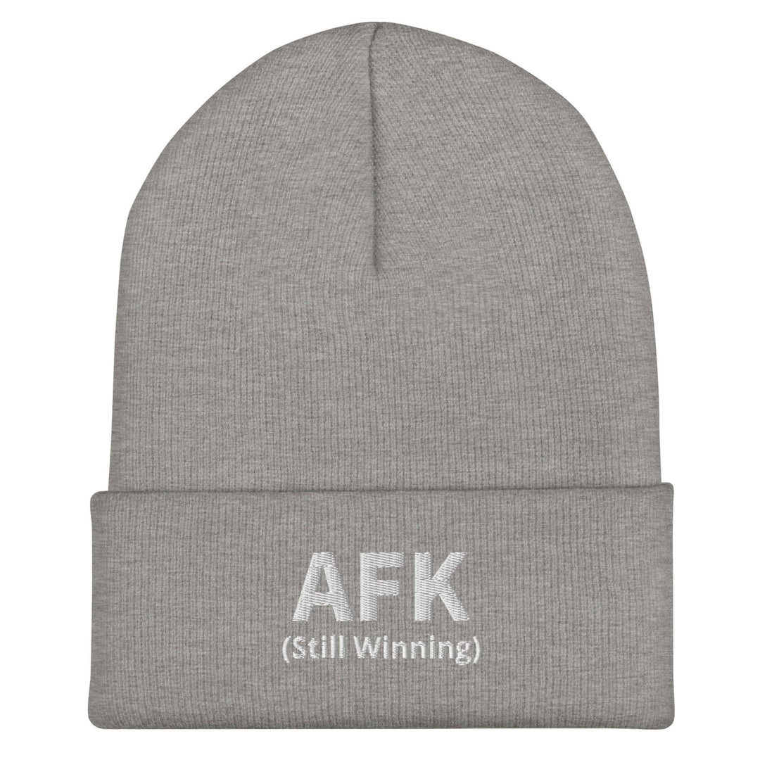 AFK cuffed beanie in grey with &