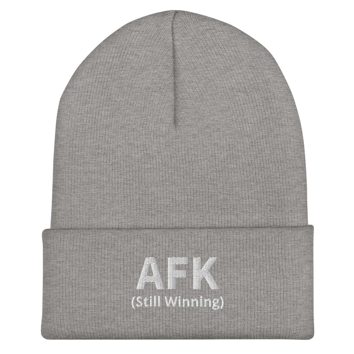 AFK cuffed beanie in grey with &
