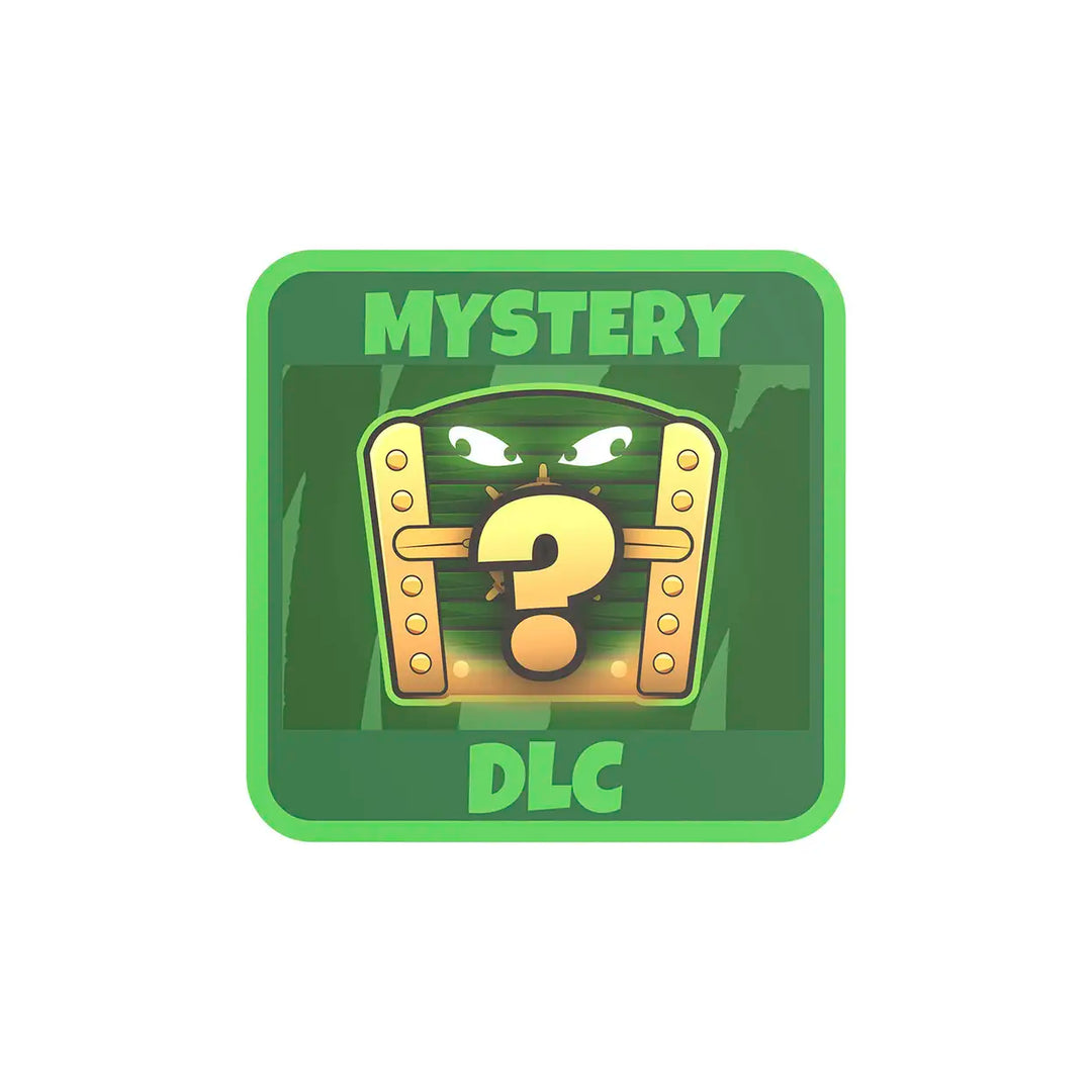 Mystery DLC graphic for Blox Fruits 8" Collectable Plush Series 3 featuring question mark and vibrant design.