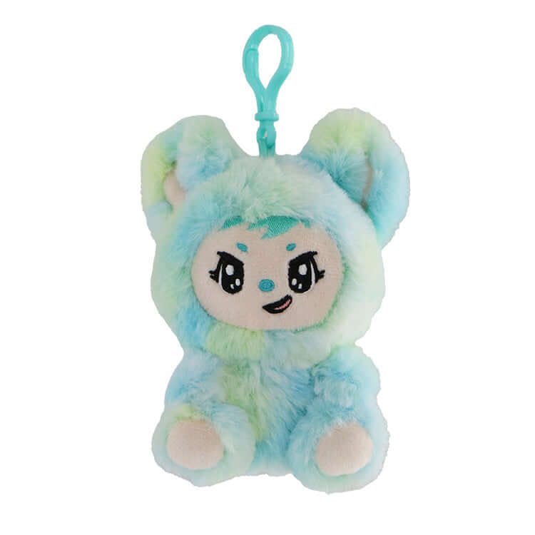 LaBabies Series 2 Sorbet Squad 4" Collectable Plush Keychain Blind Box, fluffy blue and green plush keychain character.