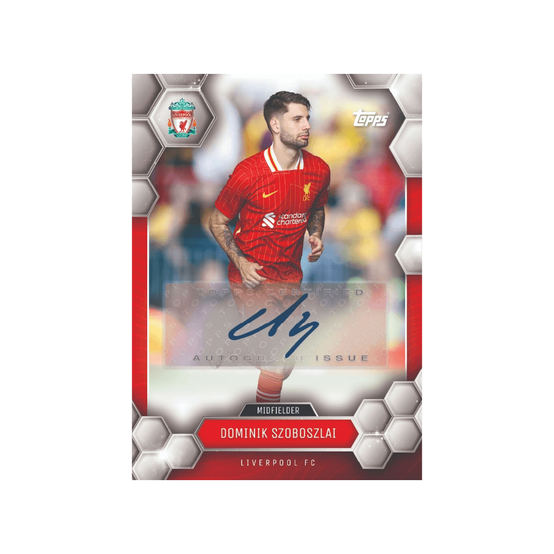 Dominik Szoboszlai Liverpool FC autographed card from the 2024/25 Fan Set by Topps.
