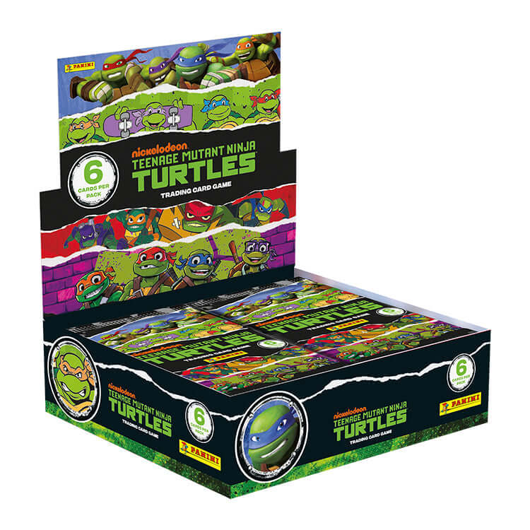 Teenage Mutant Ninja Turtles 3 Trading Card Collection display box featuring iconic characters and cards.