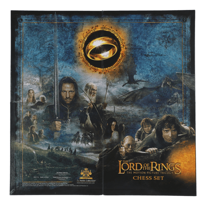 The Lord of the Rings - Battle For Middle Earth Chess Set featuring iconic characters and the One Ring design.