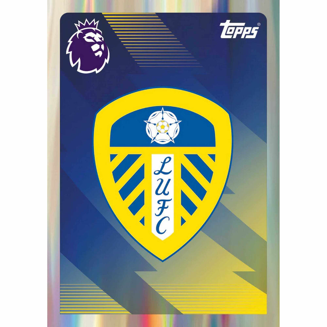Premier League 2026 Stickers Mega Pack LUFC sticker featuring the Leeds United club crest.