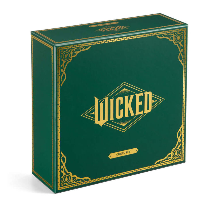 Wicked Chess Set packaging featuring elegant design and branding.
