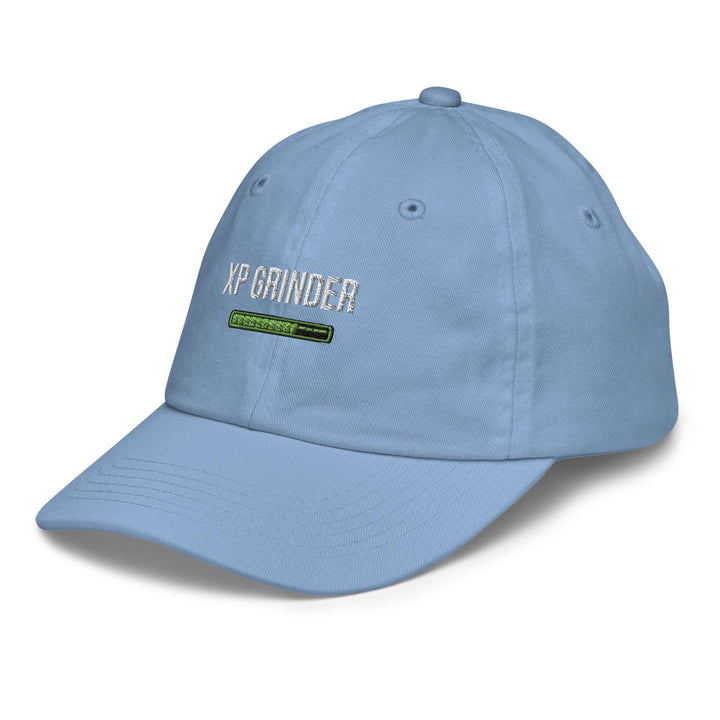 XP Grinder Youth baseball cap showcased in light blue color, designed for comfort and sun protection during outdoor activities.