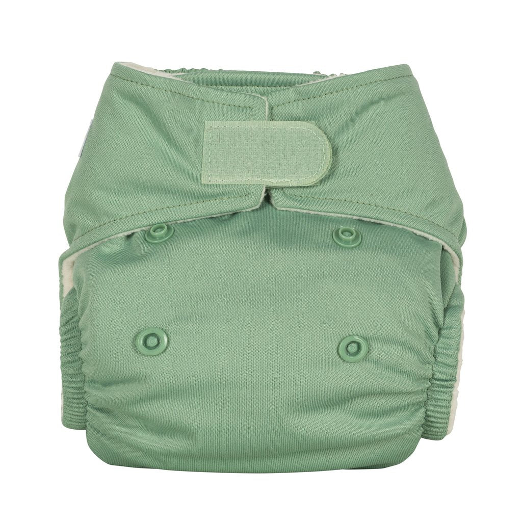 Baba + BooOne Size Reusable Nappy - PlainColour: Sagereusable nappies all in one nappiesEarthlets