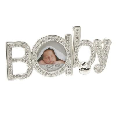 Baby Photo Frame - Silverplated with Crystals | Earthlets.com