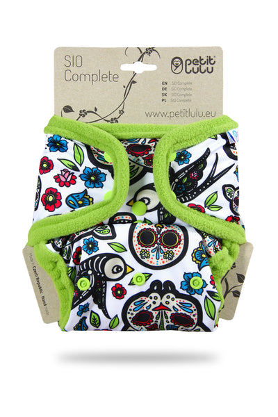 Petit Lulu| Snap In One (SIO) Nappy Mexican Skulls - One Size | Earthlets.com |  | reusable nappies