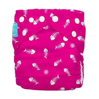 Charlie Banana One Size Hybrid AIO - Nappy and 2 Inserts Colour: Fish Sticks reusable nappies liners and boosters Earthlets